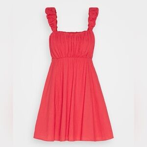 Abercrombie & Fitch Pink Mini Babydoll Ruffle Sleeve Linen Dress - Women’s S
